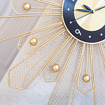 Часы настенные из металла в виде солнца с чёрным циферблатом Mirror Tower Clock варинант исполнения - 3 | Loft Concept в Кирове