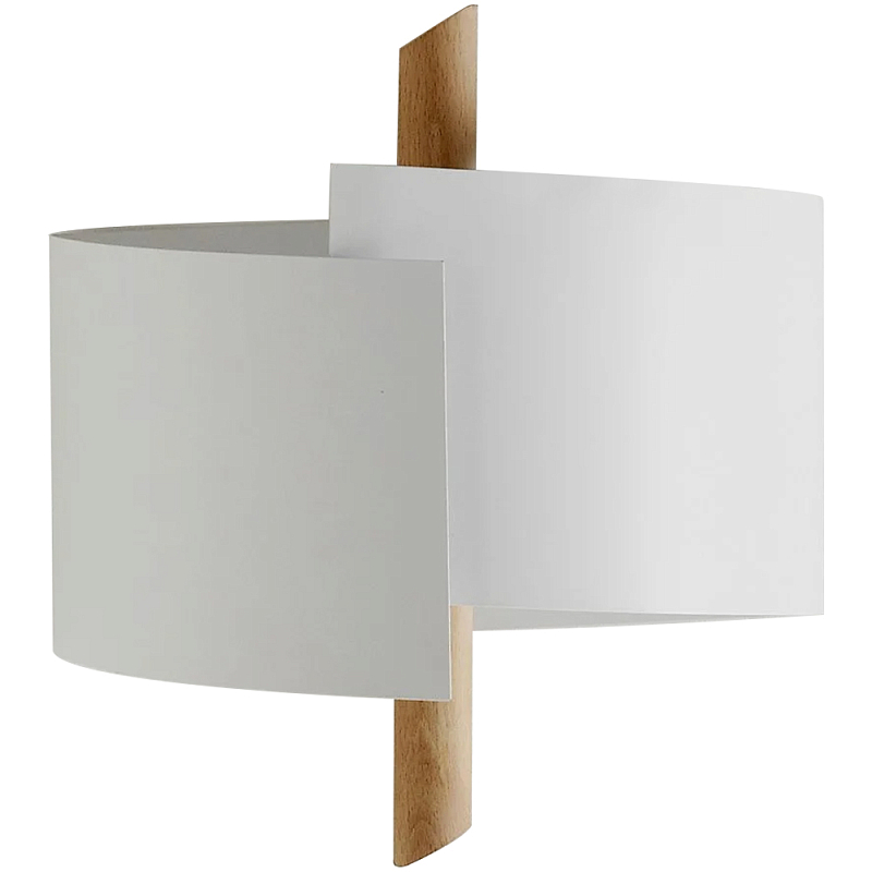 Бра из металла и дерева Ruell White Metal Wooden Wall Lamp Белый Древесина Бра из металла и дерева Ruell White Metal Wooden Wall Lamp Белый Древесина в Кирове | Loft Concept