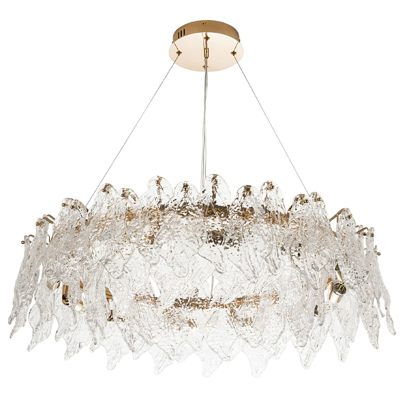Люстра с декором из текстурированного стекла Textured Glass Chandelier 12 Золотой Прозрачное Стекло Люстра с декором из текстурированного стекла Textured Glass Chandelier 12 Золотой Прозрачное Стекло в Кирове | Loft Concept