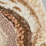 Овальный Современный Гобелен Абстракция в бежевых тонах Shallow варинант исполнения - 6 | Loft Concept в Кирове