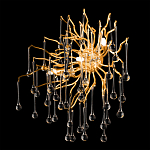 Бра с лучеобразным основанием и подвесками из прозрачного стекла в виде длинных капель Droplet Chandelier варинант исполнения - 6 | Loft Concept в Кирове