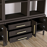 Модульный стеллаж Primo из трех составных элементов Темный орех варинант исполнения - 5 | Loft Concept в Кирове