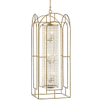 Люстра золотая с внутренним цилиндром из хрустальных бусин Romantic Lantern варинант исполнения - 2 | Loft Concept в Кирове