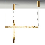 Подвесной светильник с цилиндрическим плафоном из алебастра PEARLS Suspension варинант исполнения - 3 | Loft Concept в Кирове