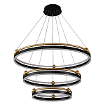 Люстра подвесная с тремя кольцами черного и золотого цвета Ring Horizontal варинант исполнения - 1 | Loft Concept в Кирове