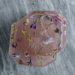 Шкатулка из эпоксидной смолы с цветами розовая Epoxy Resin Square Box Pink варинант исполнения - 6 | Loft Concept в Кирове