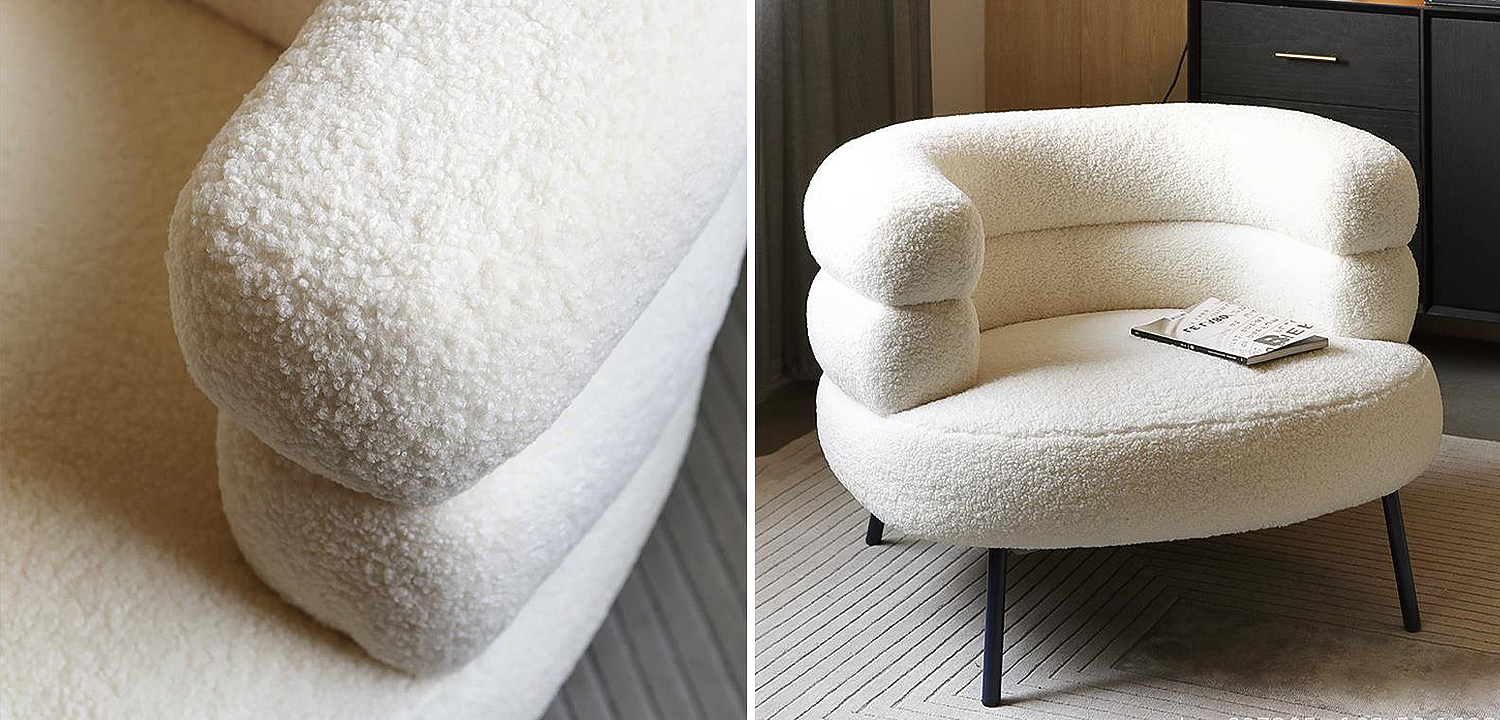 Кресло Boyle White Boucle Armchair Кресло Boyle White Boucle Armchair - Loft-Concept в Кирове