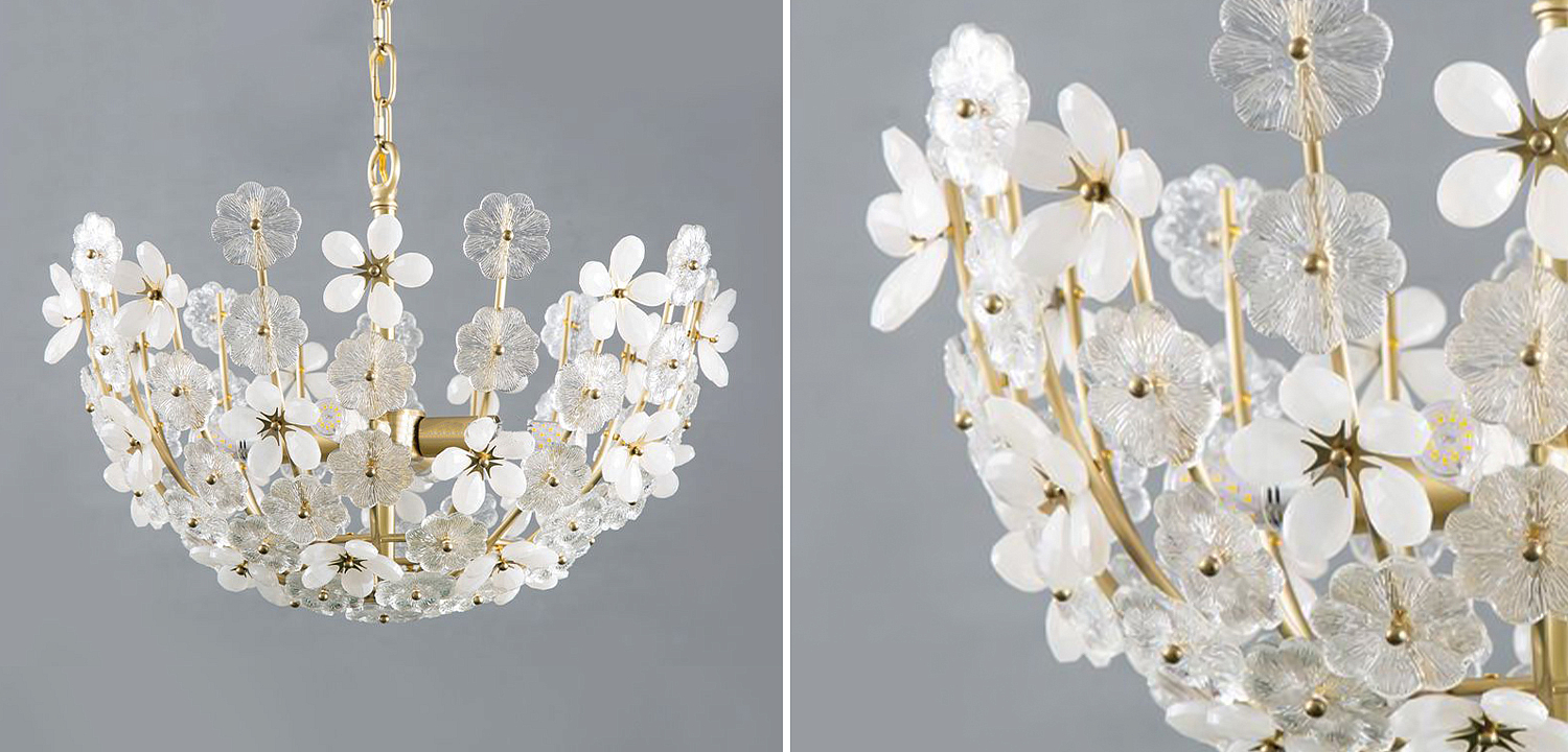Люстра Glass White Flowers Chandelier Люстра Glass White Flowers Chandelier - Loft-Concept в Кирове
