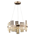 Люстра подвесная круглая с рифлёными прозрачными элементами и золотым основанием Aurea Vista варинант исполнения - 1 | Loft Concept в Кирове