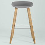 Барный стул на ножках из натурального дерева Boras Grey варинант исполнения - 3 | Loft Concept в Кирове