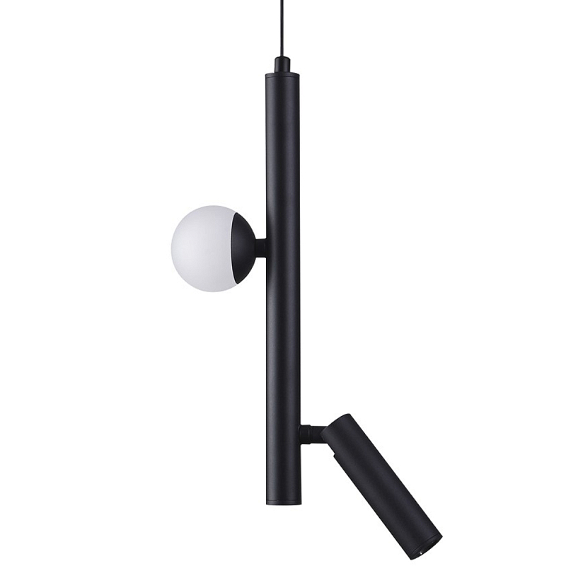 Подвесной светодиодный светильник Longo Hanging Lamp Черный Белый Подвесной светодиодный светильник Longo Hanging Lamp Черный Белый в Кирове | Loft Concept