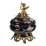 Шкатулка черного цвета с бронзовым ангелом Eden Garden варинант исполнения - 3 | Loft Concept в Кирове