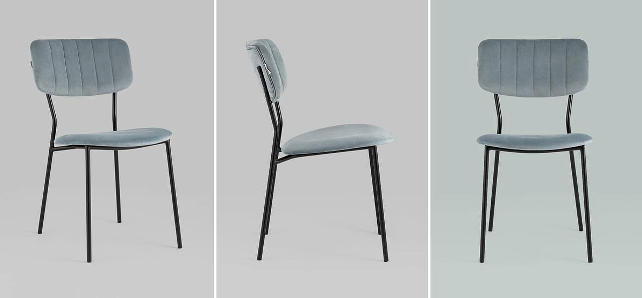 Стул Singer Chair без подлокотника Серо-Голубой Велюр Стул Singer Chair без подлокотника Серо-Голубой Велюр - Loft-Concept в Кирове