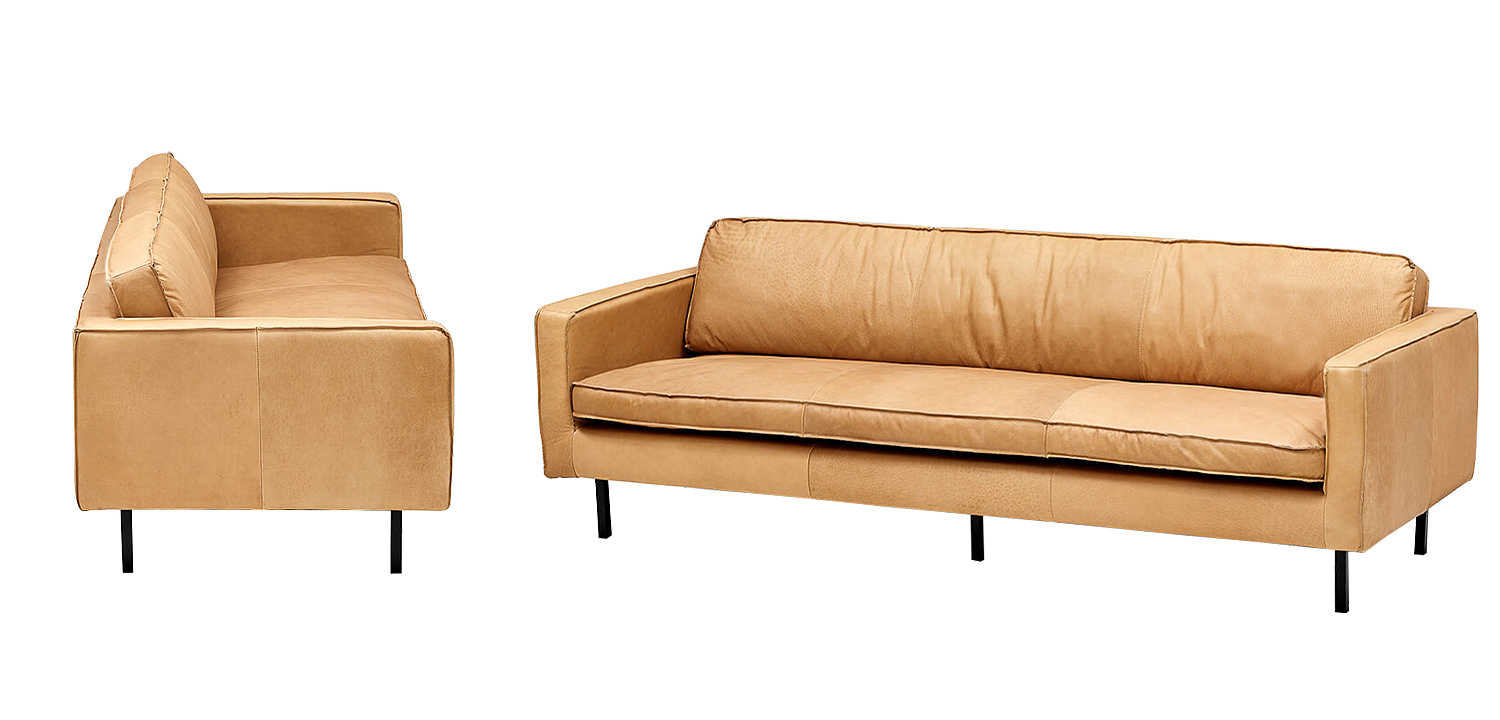 Диван кожаный Adrian Beige Leather Sofa Диван кожаный Adrian Beige Leather Sofa - Loft-Concept в Кирове