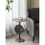 Столик приставной с абстрактным основанием и акцентом в виде золотистого диска Heavenly Space варинант исполнения - 7 | Loft Concept в Кирове