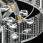 Люстра круглая на цепи цвета хром с прозрачными рельефными хрустальными пластинами Textured Glass Chandelier варинант исполнения - 7 | Loft Concept в Кирове