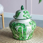 Ваза с зелёными листьями и крышкой Vase Green Leaves варинант исполнения - 6 | Loft Concept в Кирове