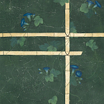 Обои ручная роспись Morning Glory Original colourway on Edo Green painted Xuan paper варинант исполнения - 2 | Loft Concept в Кирове