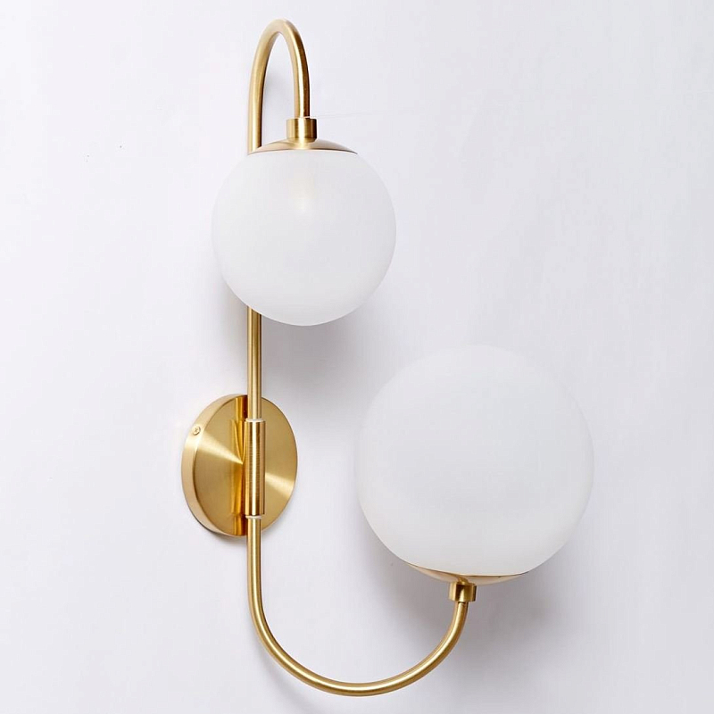 Бра Gooseneck Pelle wall Lamp Золотой Белый Бра Gooseneck Pelle wall Lamp Золотой Белый в Кирове | Loft Concept