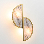 Бра с двумя полукруглыми плафонами из искусственного алебастра в бронзовой оправе Marbella варинант исполнения - 8 | Loft Concept в Кирове