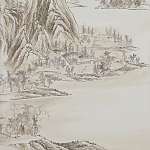 Обои ручная роспись A Thousand Li of Rivers and Mountains Special Colourway on Bleached White dyed silk 2 варинант исполнения - 1 | Loft Concept в Кирове