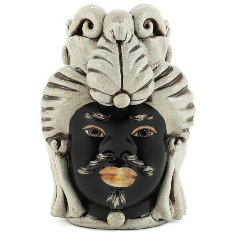 Ваза Vase Moro Man Small Dark Brown Черный Бежевый Ваза Vase Moro Man Small Dark Brown Черный Бежевый в Кирове | Loft Concept