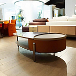 Дизайнерский журнальный стол овальной формы с открывающейся столешницей Caleb Coffee Table варинант исполнения - 2 | Loft Concept в Кирове