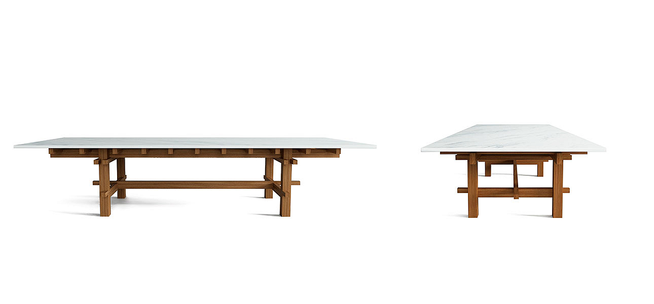 Журнальный стол из дерева с каменной столешницей Minka Table Журнальный стол из дерева с каменной столешницей Minka Table - Loft-Concept в Кирове