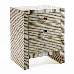 Тумбочка прикроватная Bogense Bone Inlay Bedside Beige варинант исполнения - 1 | Loft Concept в Кирове