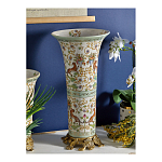 Ваза высокая из фарфора на бронзовом основании Turquoise Blooming Garden варинант исполнения - 6 | Loft Concept в Кирове