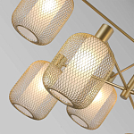 Люстра потолочная с абажурами из металлической сетки Loft Grid Pendant Gold варинант исполнения - 3 | Loft Concept в Кирове