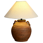 Настольная лампа керамическая коричневая с тканевым абажуром Eastern Tale варинант исполнения - 2 | Loft Concept в Кирове
