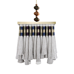 Люстра квадратная плетеная с бахромой Wicker Square Chandelier with Tassels варинант исполнения - 2 | Loft Concept в Кирове