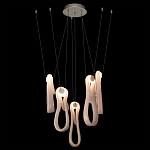 Подвесной светильник белого цвета с 6-ю изогнутыми плафонами Flow Loop варинант исполнения - 3 | Loft Concept в Кирове