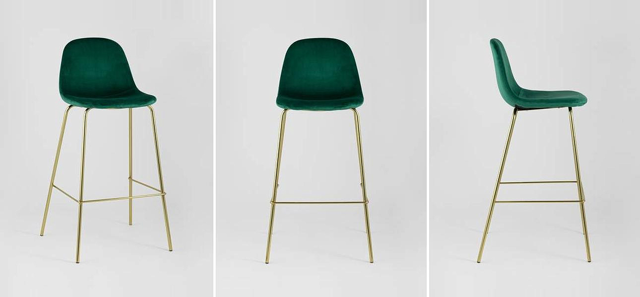 Барный Стул Archie Chair Зеленый Велюр Барный Стул Archie Chair Зеленый Велюр - Loft-Concept в Кирове