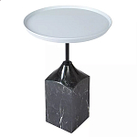 Кофейный столик с круглой столешницей и мраморным основанием Steel Reliability варинант исполнения - 2 | Loft Concept в Кирове