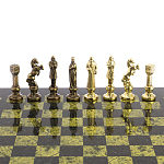 Шахматы Ренессанс из бронзы с доской из натурального камня Змеевик Decorative Thematic Chess варинант исполнения - 4 | Loft Concept в Кирове