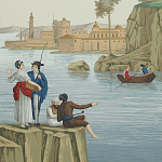 Обои ручная роспись Views of Italy Aurore варинант исполнения - 2 | Loft Concept в Кирове