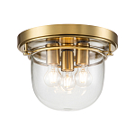 Потолочный светильник для ванных комнат с круглым стеклянным плафоном и тремя лампами Quoizel варинант исполнения - 1 | Loft Concept в Кирове