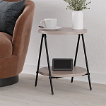 Стол приставной с 2-мя круглыми бежево-серыми столешницами ESSEL LIGHT MOCHA варинант исполнения - 4 | Loft Concept в Кирове