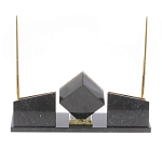 Настольный канцелярский набор из змеевика и офиокальцита с визитницами и часами Successful Leader варинант исполнения - 3 | Loft Concept в Кирове