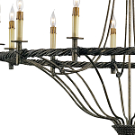 Люстра двухъярусная с отделкой в виде веревки Black Light Profile варинант исполнения - 1 | Loft Concept в Кирове