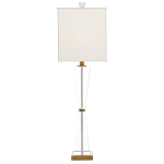 Настольная лампа с прозрачным корпусом и прямоугольным тканевым абажуром Charm and Luxury варинант исполнения - 3 | Loft Concept в Кирове