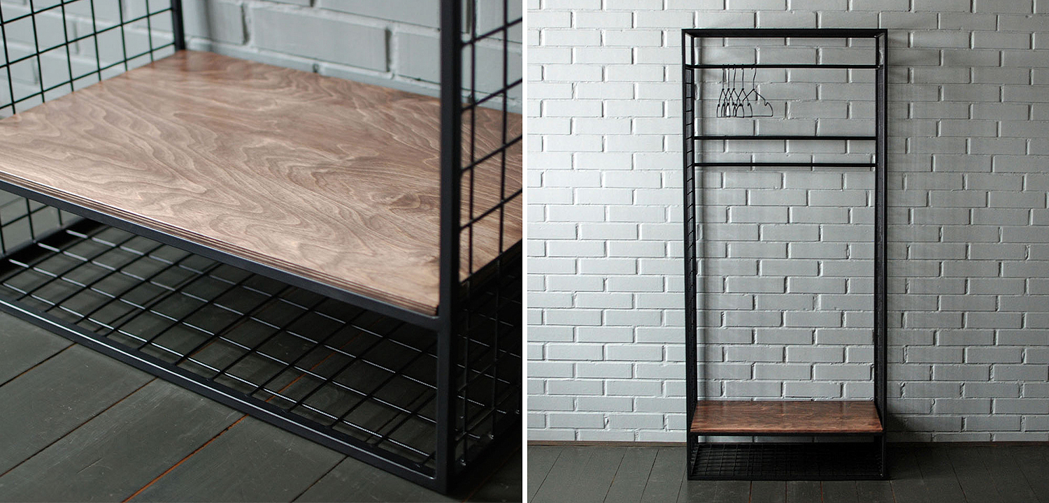 Рейл Caelan Industrial Metal Rust Clothes Rail Рейл Caelan Industrial Metal Rust Clothes Rail - Loft-Concept в Кирове