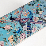 Банкетка из массива бука с цветочным принтом Turquoise Beige Chinoiserie Garden Banquette варинант исполнения - 2 | Loft Concept в Кирове