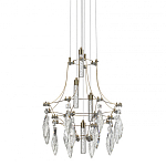 Люстра подвесная из металла с хрустальными подвесками прозрачного цвета Quasar 41 варинант исполнения - 1 | Loft Concept в Кирове
