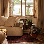 Трехместный диван с обивкой букле молочного цвета Leonois Boucle Sofa варинант исполнения - 4 | Loft Concept в Кирове