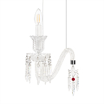 Подвесной светильник стеклянный в виде канделябра Curved Glass Chandelier варинант исполнения - 5 | Loft Concept в Кирове