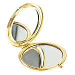 Зеркало карманное двухстороннее круглое из натурального камня Серафинит в подарочной упаковке Gold Stone Mirrors варинант исполнения - 2 | Loft Concept в Кирове