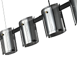 Подвесной светильник светодиодный с 5-ю цилиндрическими плафонами светло-серого цвета из стекла и стали Andrea Сhandelier Grey варинант исполнения - 1 | Loft Concept в Кирове